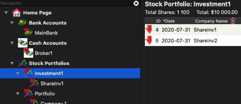 ShareInv1 has share account, ShareInv2 & 3 don't