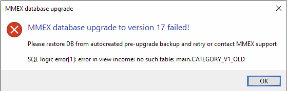 mmex db failed to updagrade to v17.png