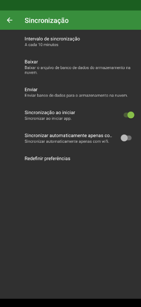 synch settings