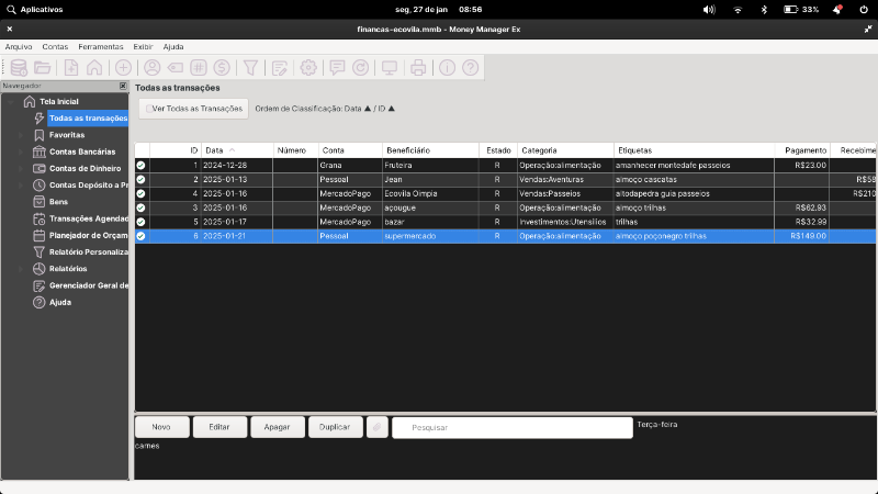 screen transactions desktop